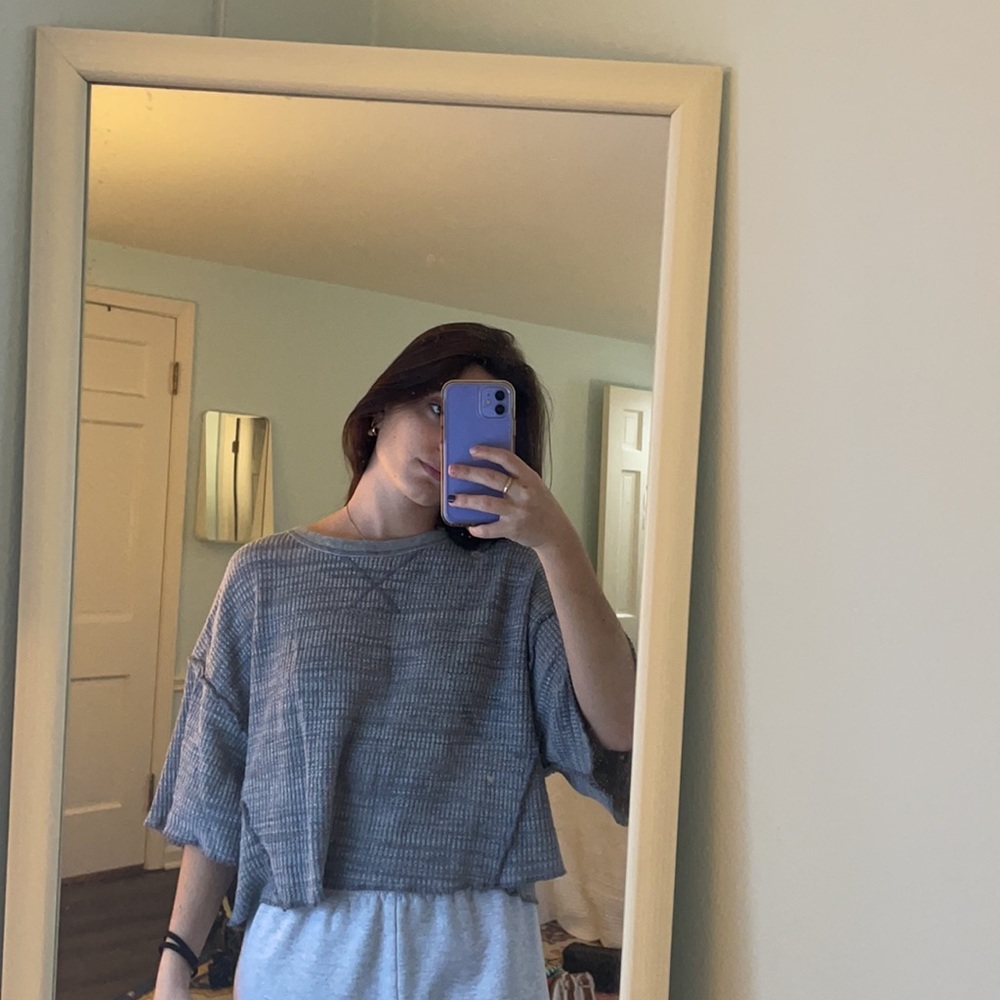 Free People Thermal Waffle Flowy Tee